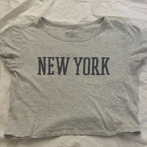 Hollister Gray Logo T-Shirt with Tonal Print